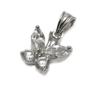 FLATTERING STERLING SILVER BUTTERFLY PENDANT WITH BEAUTIFUL CZS